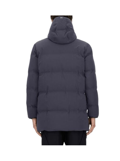 Giaccone da uomo 3/4 in tessuto tecnico stretch, imbottitura in piuma, colore blu HERNO | PI001246U12590SZ9201